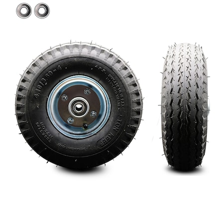 Service Caster SCC - 10" x 3.5" Pneumatic Wheel Only with 4" Centered Hub and Ball Bearings SCC-FPB350-4C-BRGKIT